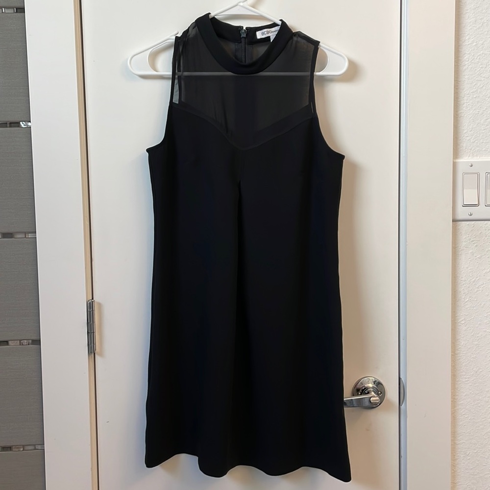 Sheer BCBG sweetheart neck dress